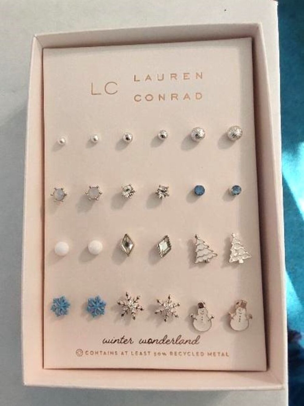 LC Lauren Conrad Winter Wonderland 12-piece Silver Tone Stud Earring Set
